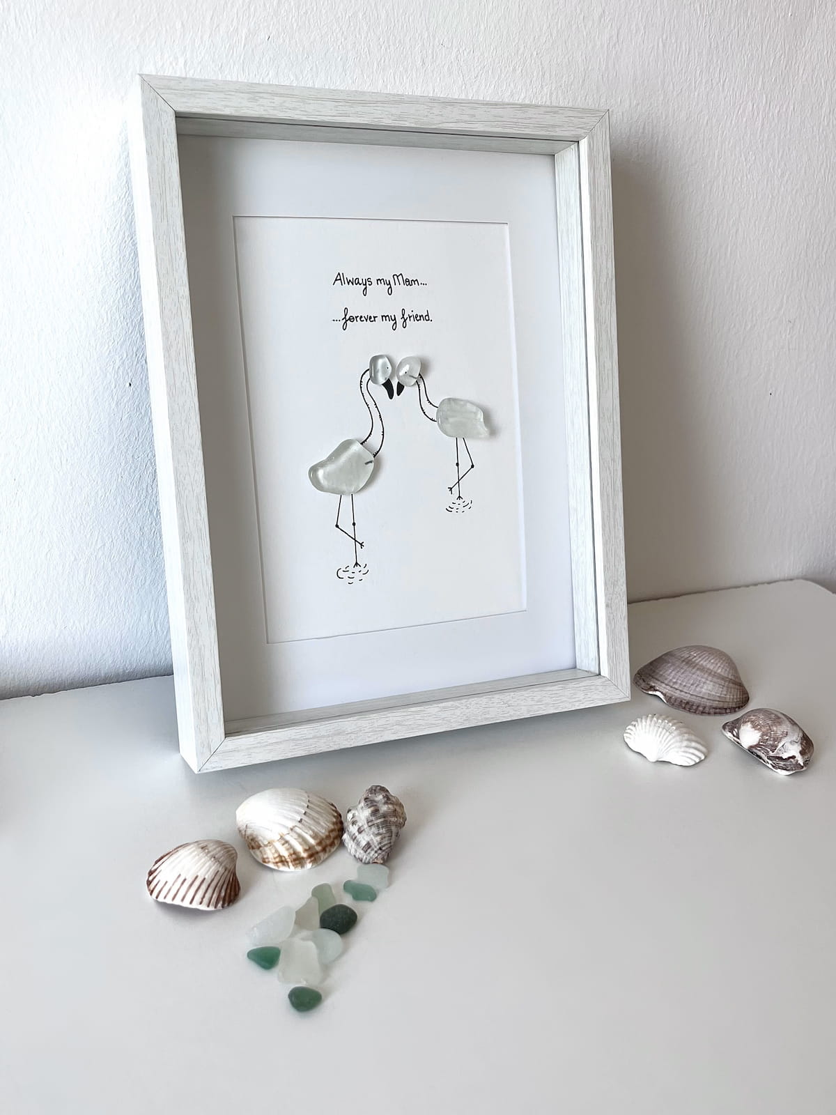 "Amor a primera vista" - Marco de fotos personalizado de cristal de mar