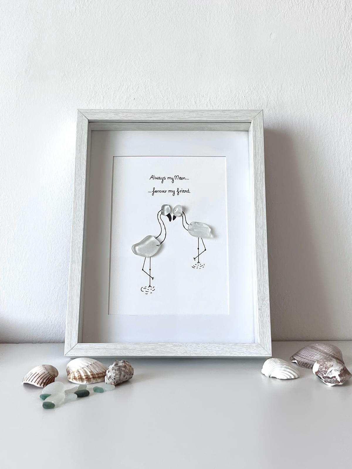 "Amor a primera vista" - Marco de fotos personalizado de cristal de mar