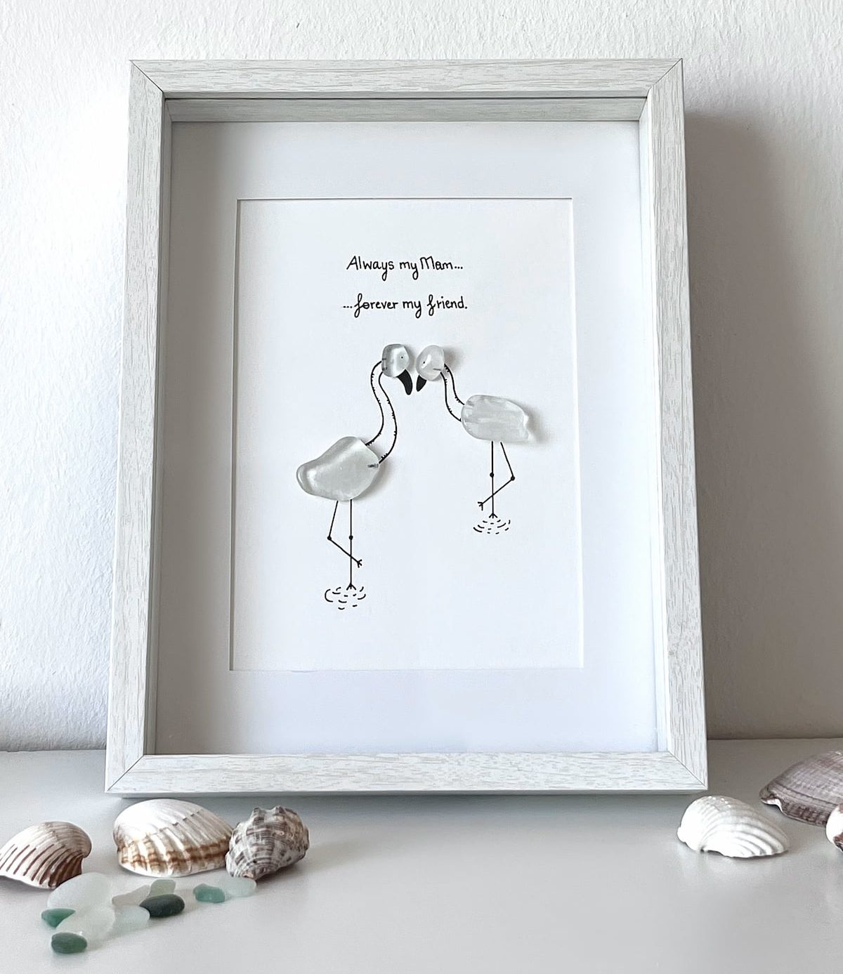 "Amor a primera vista" - Marco de fotos personalizado de cristal de mar