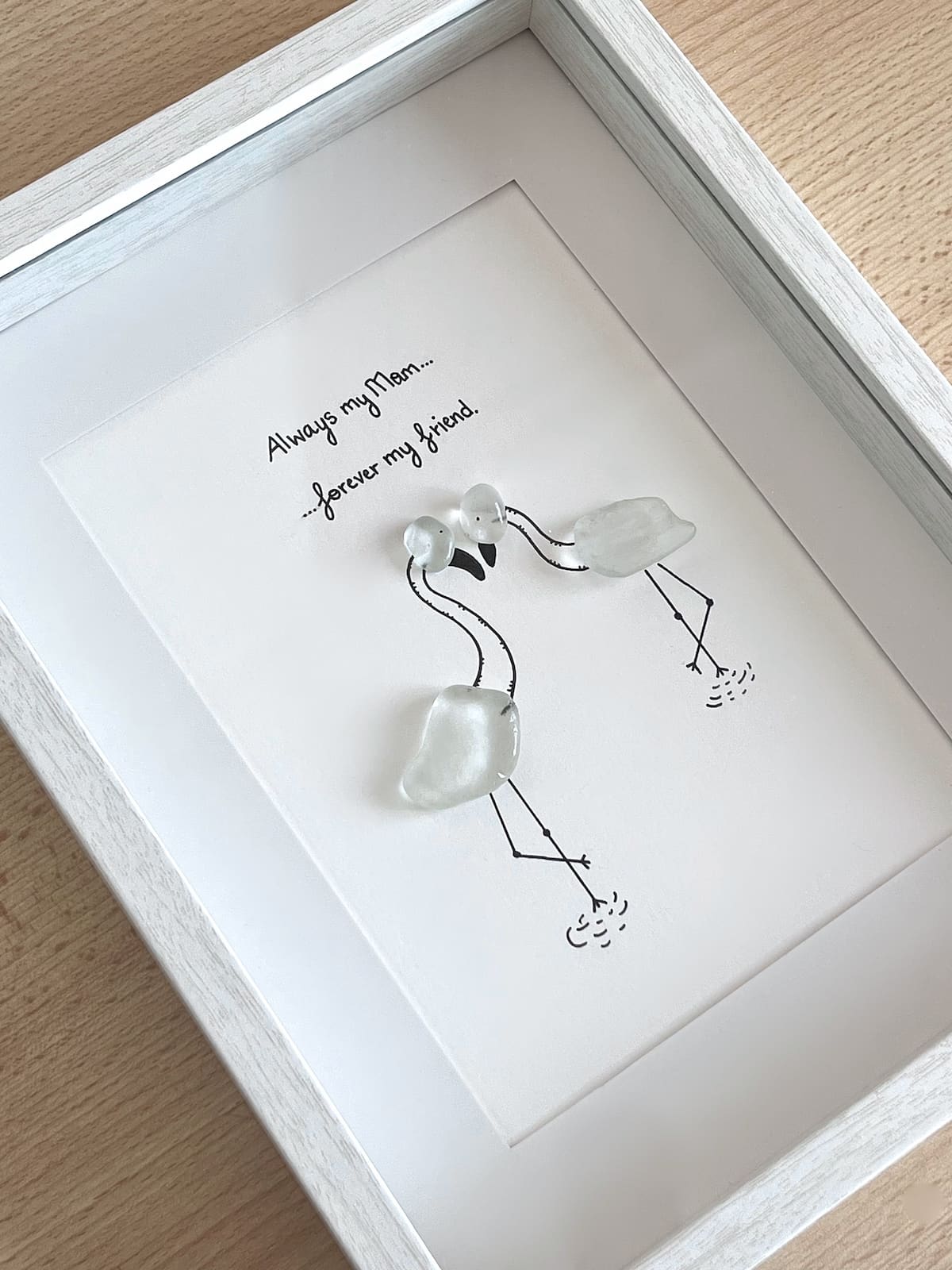 "Amor a primera vista" - Marco de fotos personalizado de cristal de mar