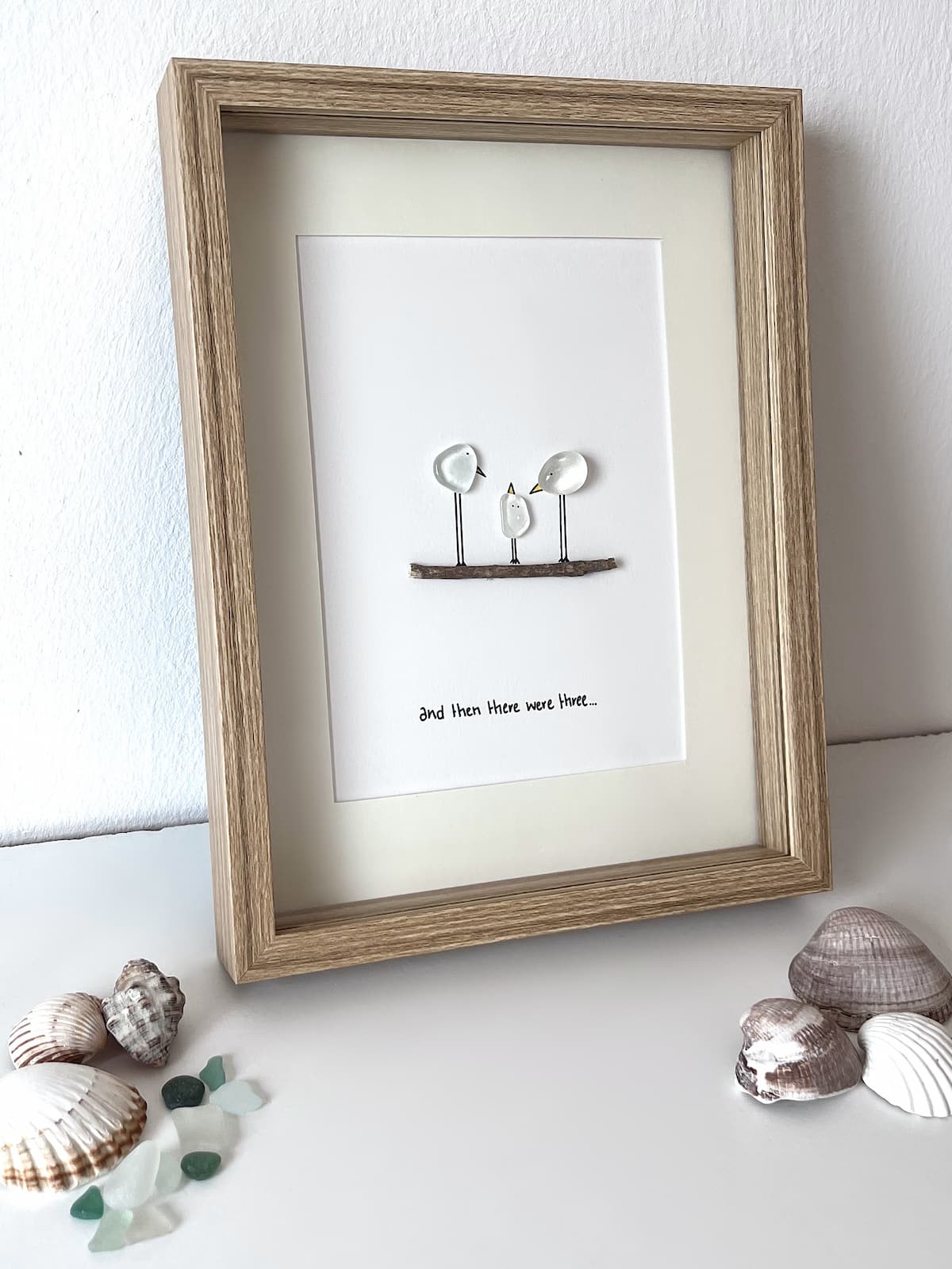 "Nuestro Pequeño Rebaño" - Marco de Fotos Personalizado de Cristal de Mar