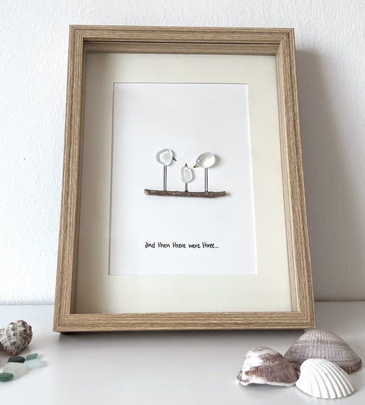 "Nuestro Pequeño Rebaño" - Marco de Fotos Personalizado de Cristal de Mar
