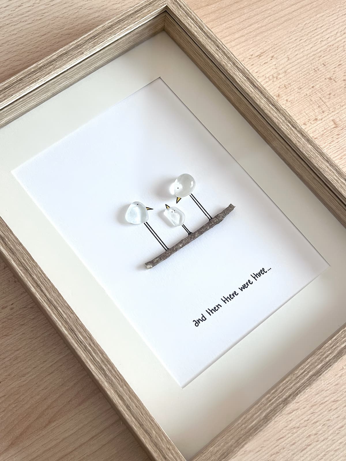 "Nuestro Pequeño Rebaño" - Marco de Fotos Personalizado de Cristal de Mar