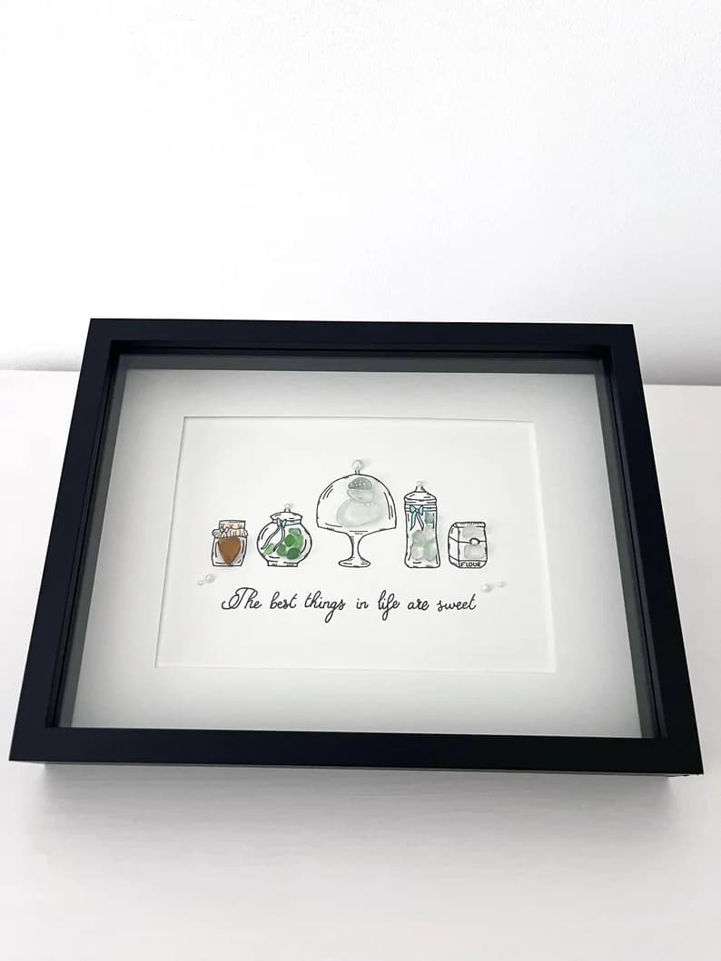 "Bakery Decor" - Regalo de Marco de Fotos Personalizado con Cristal de Mar
