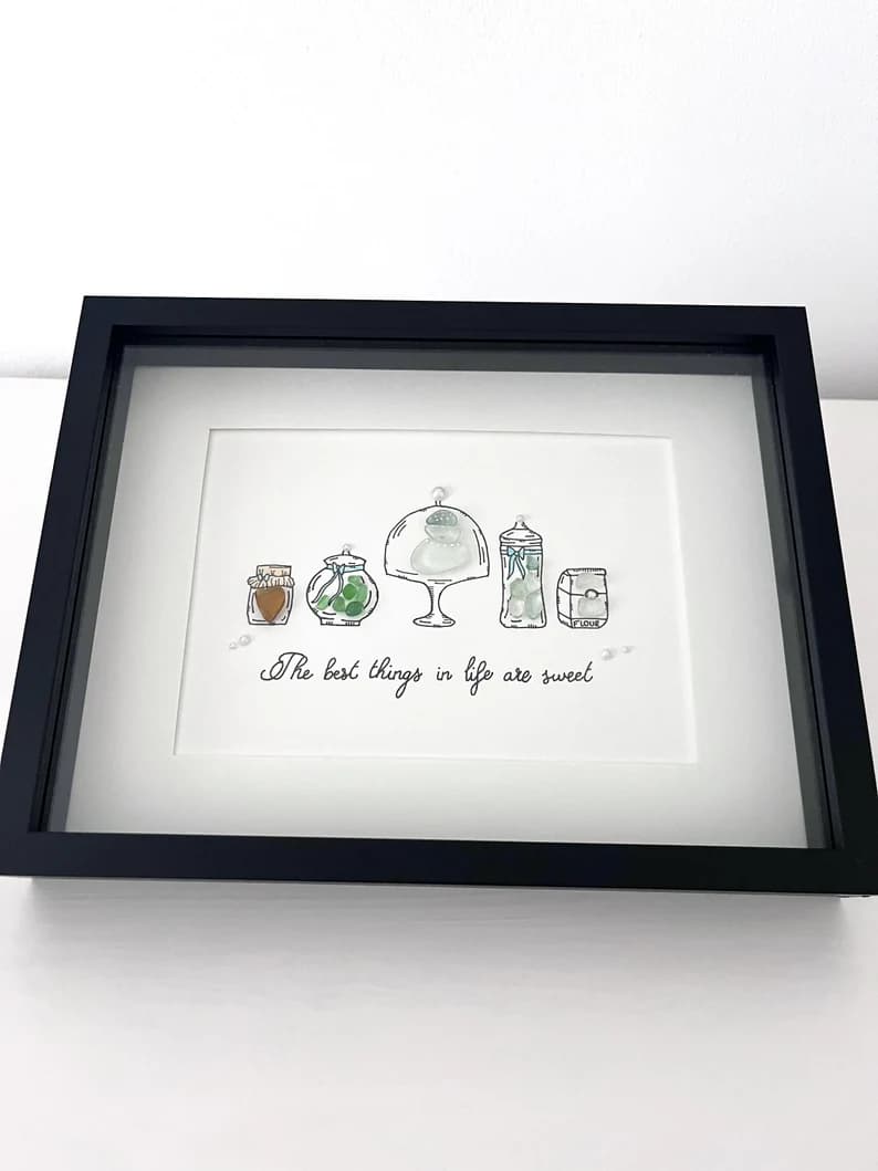 "Bakery Decor" - Regalo de Marco de Fotos Personalizado con Cristal de Mar