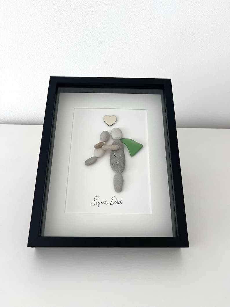 "Papá Superhéroe" - Marco de Fotos Personalizado Hecho a Mano para Regalo