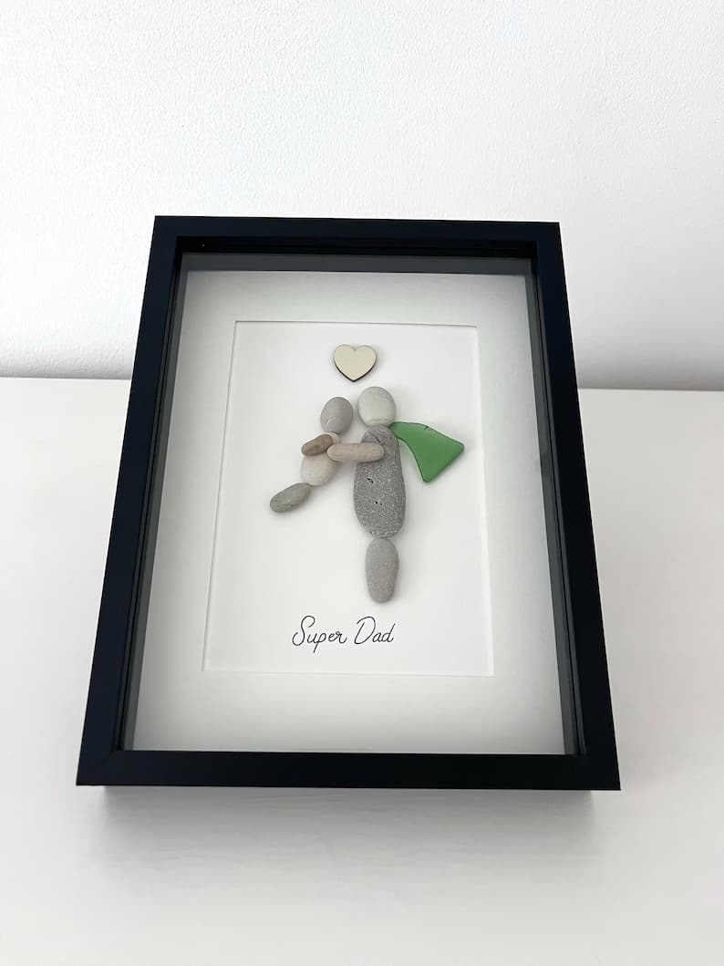 "Papá Superhéroe" - Marco de Fotos Personalizado Hecho a Mano para Regalo