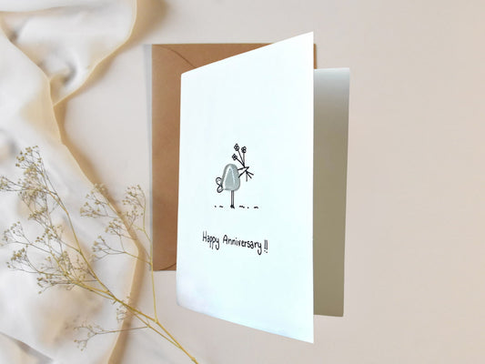 "Pajarito de amor" - Tarjeta de felicitación hecha a mano con cristal de mar