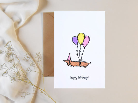 "Cheeky Sausage" - Tarjeta de Cumpleaños Hecha a Mano