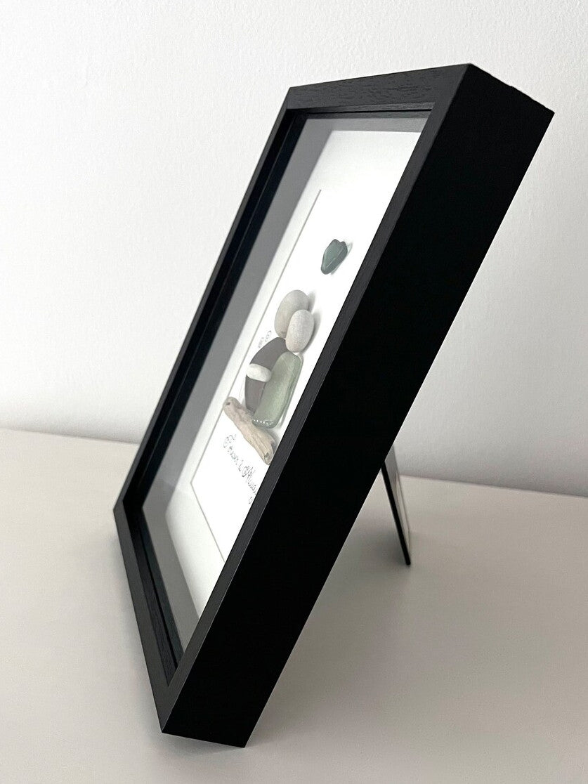 "Forever & Always" - Personalized Sea Glass & Pebble Picture Frame Gift
