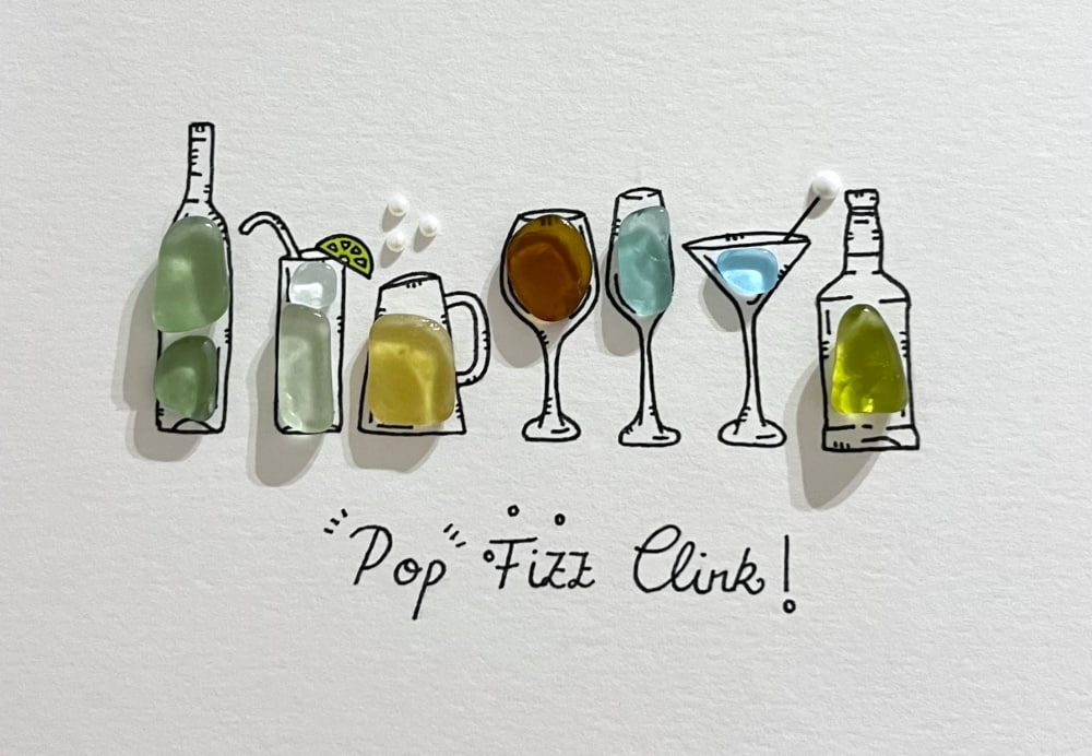 "Cocktail Celebration" - Personalized Sea Glass Picture Frame Gift