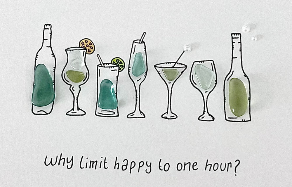 "Cocktail Celebration" - Personalized Sea Glass Picture Frame Gift
