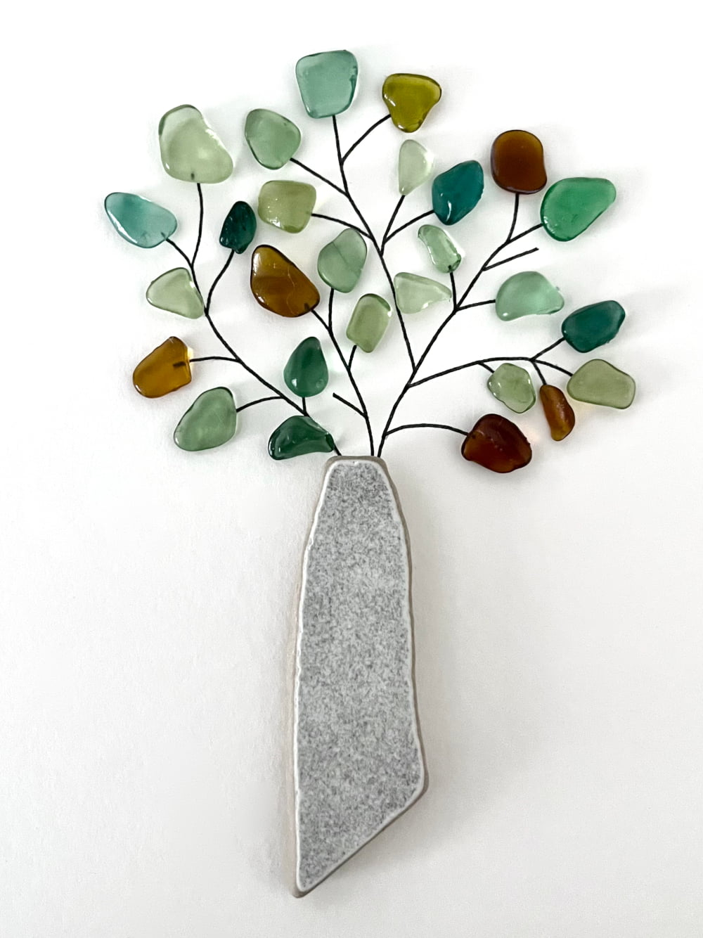 "Jarrón de cerámica con planta de cristal marino" - Marco de fotos personalizado para regalo