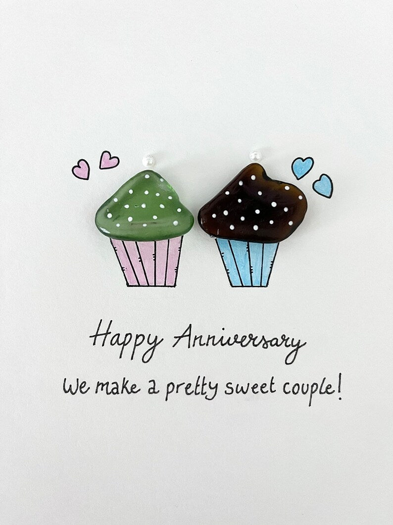 "We Make A Pretty Sweet Couple" - Personalized Sea Glass Picture Frame Gift